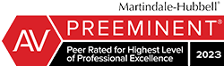 AV | Martindale-Hubbell | Preeminent | Peer Rated for Highest Level of Professional Excellence | 2023